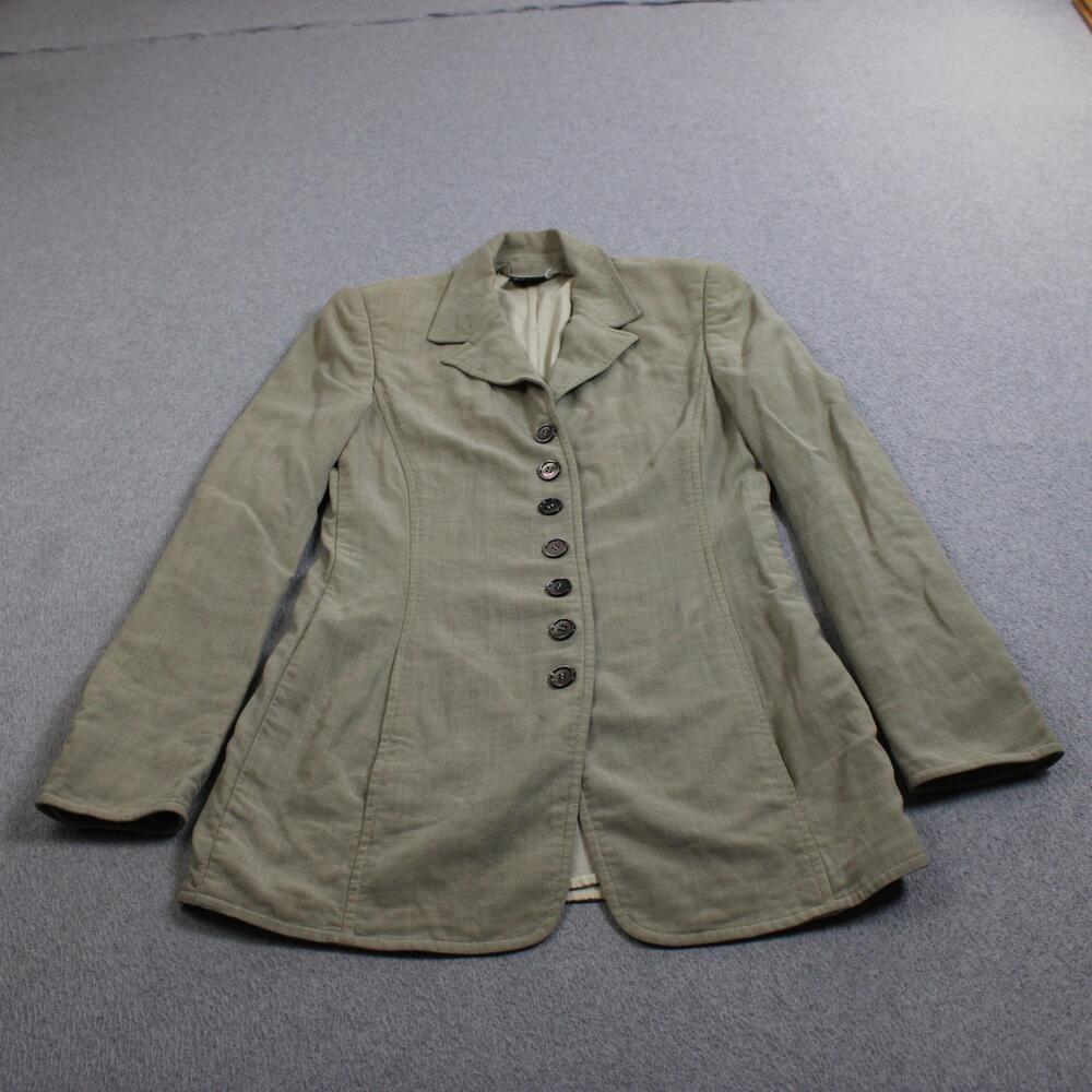 Akris Blazer Women 6 Beige Linen Blend Tailored Jacket Lightweight Coastal Boho